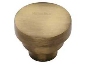 Heritage Brass Round Stepped Cabinet Knob (32Mm Or 38Mm), Antique Brass