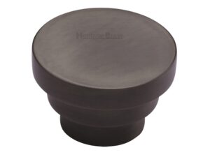 Heritage Brass Round Stepped Cabinet Knob (32Mm Or 38Mm), Matt Bronze