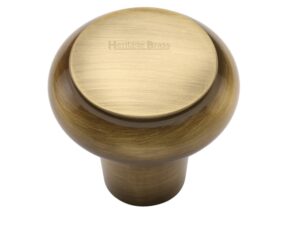 Heritage Brass Edge Design Round Cabinet Knob (32Mm Or 38Mm), Antique Brass