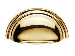 Fingertip Victorian Cup Pull Handles (76Mm C/C), Polished Brass