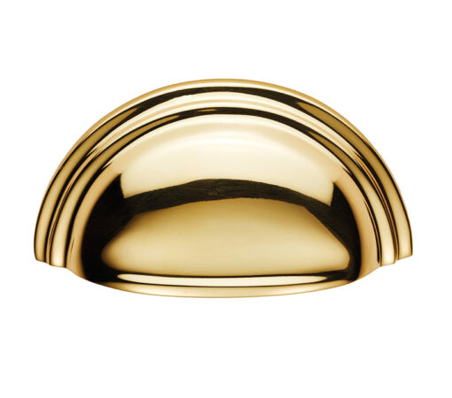 Fingertip Victorian Cup Pull Handles (76Mm C/C), Polished Brass