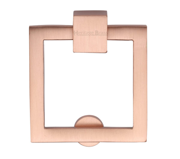 Heritage Brass Square Drop Cabinet Pull, Satin Rose Gold