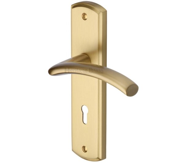 Heritage Brass Centaur, Satin Brass Door Handles (Sold In Pairs)