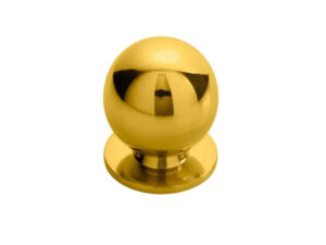 Fingertip Ball Cupboard Knob, Polished Brass