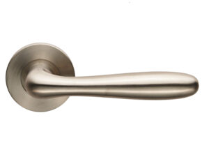 Eurospec Peninsula Door Handles On Slim Fit 6Mm Rose - Grade 304 Satin Stainless Steel