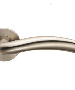 Eurospec Hallstat Door Handles On Slim Fit 6Mm Rose - Grade 304 Satin Stainless Steel