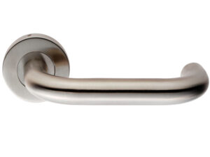 Eurospec Nera Return To Door Handles On Slim Fit 6Mm Rose - Grade 304 Satin Stainless Steel (Sold In Pairs)