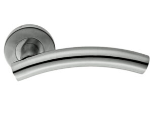 Eurospec Arched Stainless Steel Door Handles - Polished Or Satin Stainless Steel (Sold In Pairs)