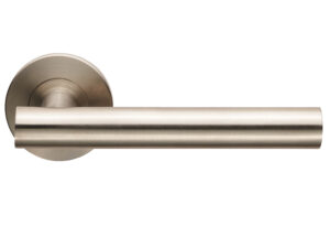 Eurospec Philadelphia T-Bar Door Handles On Slim Fit 6Mm Rose - Grade 304 Satin Stainless Steel