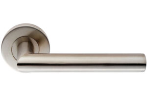 Eurospec Julian Oval Mitred Stainless Steel Door Handles - Satin Stainless Steel (Sold In Pairs)