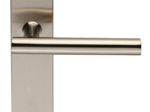 Eurospec T-Bar Stainless Steel Door Handles On Backplates, Satin Stainless Steel (Sold In Pairs)