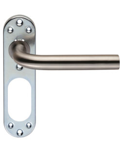 Eurospec Stainless Steel Straight Lever On Inner Backplate, Satin Stainless Steel (Sold In Pairs)