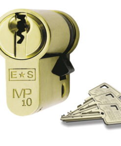 Eurospec Mp10 Euro Profile British Standard 10 Pin Single Cylinders, (Various Sizes) Polished Brass