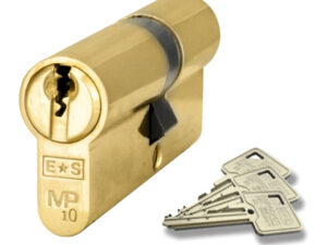 Eurospec Mp10 Euro Profile British Standard 10 Pin 'Offset' Double Cylinders, (Various Sizes) Polished Brass