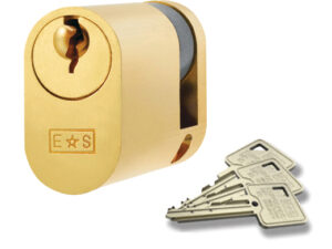 Eurospec Mp5 Oval Profile British Standard 5 Pin Single Cylinders, (Various Sizes) Satin Brass