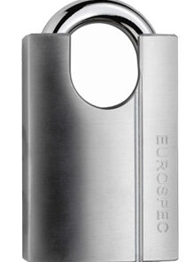 Eurospec Mp10 High Security Closed Shackle Padlock (55Mm), Satin Chrome