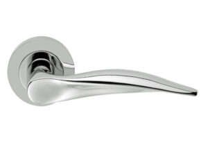 Manital Dali Door Handles On Round Rose, Polished Chrome (Sold In Pairs)