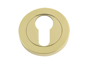 Zoo Hardware Da-T Euro Profile Escutcheons, Polished Brass