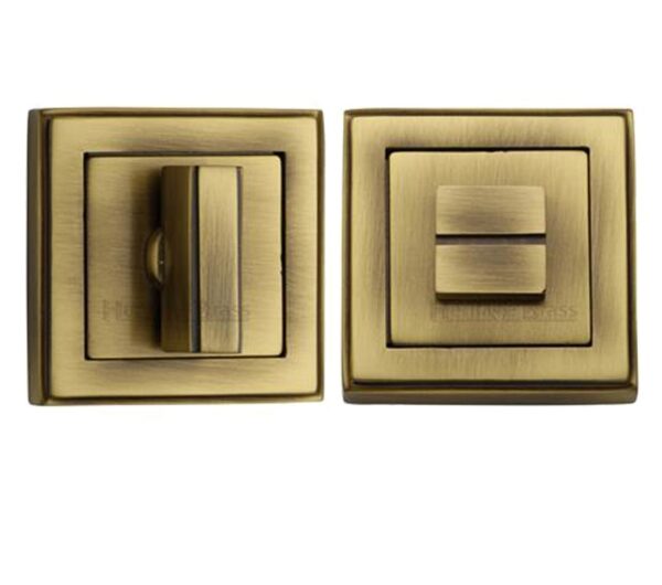 Heritage Brass Art Deco Square (54Mm X 54Mm) Turn & Release, Antique Brass