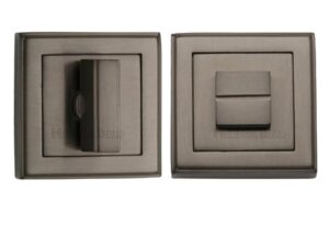 Heritage Brass Art Deco Square (54Mm X 54Mm) Turn & Release, Matt Bronze