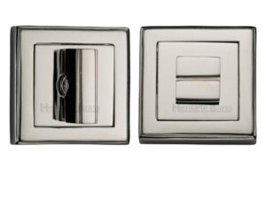 Heritage Brass Art Deco Square (54Mm X 54Mm) Turn & Release, Polished Nickel