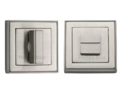 Heritage Brass Art Deco Square (54Mm X 54Mm) Turn & Release, Satin Nickel