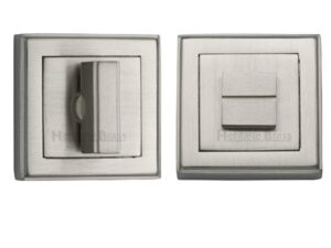 Heritage Brass Art Deco Square (54Mm X 54Mm) Turn & Release, Satin Nickel