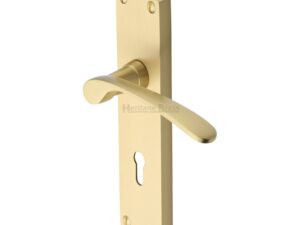 Heritage Brass Diplomat Satin Brass Door Handles (Sold In Pairs)