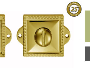 Greek Key Turn & Release, Stainless Brass