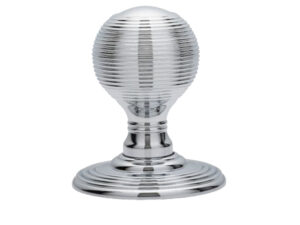 Delamain Reeded Concealed Fix Mortice Door Knob, Polished Chrome (Sold In Pairs)