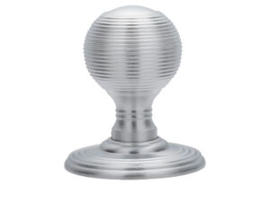 Delamain Reeded Concealed Fix Mortice Door Knob, Satin Chrome (Sold In Pairs)