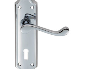 Ashtead Door Handles On Backplate, Polished Chrome (Sold In Pairs)