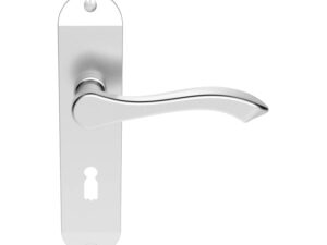 Andros Door Handles On Backplate, Satin Chrome (Sold In Pairs)