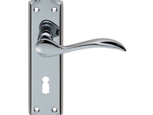 Madrid Door Handles On Backplate, Polished Chrome (Sold In Pairs)