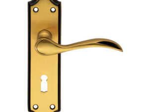 Madrid Door Handles On Backplate, Florentine Bronze (Sold In Pairs)