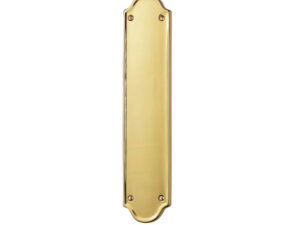 Shaped End Finger Plate (302Mm X 65Mm), Polished Brass