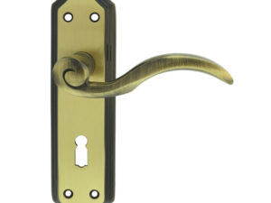 Wentworth Door Handles On Backplate, Florentine Bronze (Sold In Pairs)