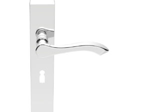 Andros Door Handles On Long Backplate, Polished Chrome (Sold In Pairs)