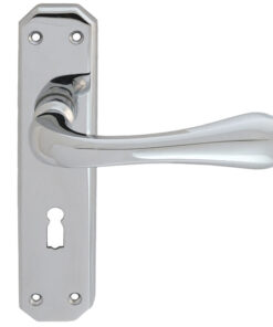 Eden Door Handles On Backplate, Polished Chrome (Sold In Pairs)