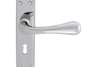 Eden Door Handles On Backplate, Polished Chrome (Sold In Pairs)