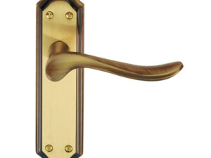 Lytham Door Handles On Backplate, Florentine Bronze (Sold In Pairs)