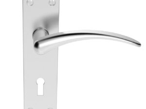 Wing Door Handles On Backplate, Satin Chrome (Sold In Pairs)