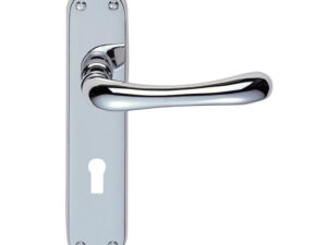 Manital Ibra Door Handles On Backplate, Polished Chrome (Sold In Pairs)