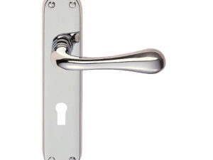 Manital Astro Door Handles On Backplate, Polished Chrome (Sold In Pairs)