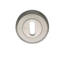 Heritage Brass Art Deco Style Standard Key Escutcheon, Satin Nickel