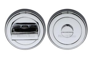 Heritage Brass Art Deco Style Round 53Mm Diameter Turn & Release, Polished Chrome Finish