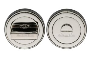 Heritage Brass Art Deco Style Round 53Mm Diameter Turn & Release, Polished Nickel Finish