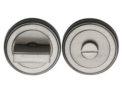 Heritage Brass Art Deco Style Round 53Mm Diameter Turn & Release, Satin Nickel Finish