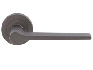 Velino Door Handles On Round Rose, Matt Bronze (Sold In Pairs)