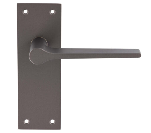 Velino Door Handles On Slim Backplate, Matt Bronze (Sold In Pairs)